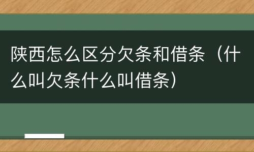 陕西怎么区分欠条和借条（什么叫欠条什么叫借条）