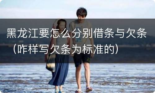 黑龙江要怎么分别借条与欠条（咋样写欠条为标准的）