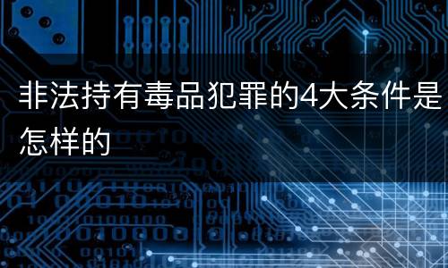 非法持有毒品犯罪的4大条件是怎样的