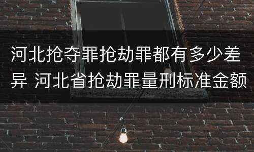 河北抢夺罪抢劫罪都有多少差异 河北省抢劫罪量刑标准金额
