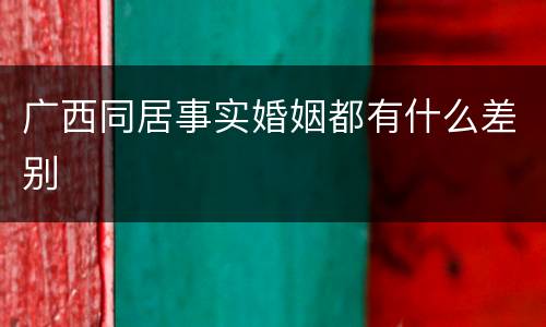 广西同居事实婚姻都有什么差别