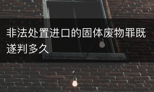 非法处置进口的固体废物罪既遂判多久