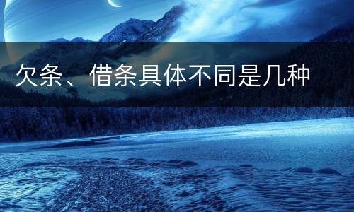 欠条、借条具体不同是几种