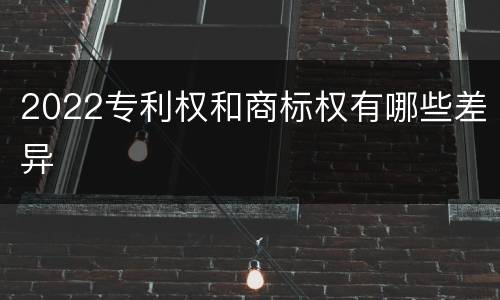 2022专利权和商标权有哪些差异