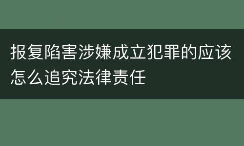 报复陷害涉嫌成立犯罪的应该怎么追究法律责任