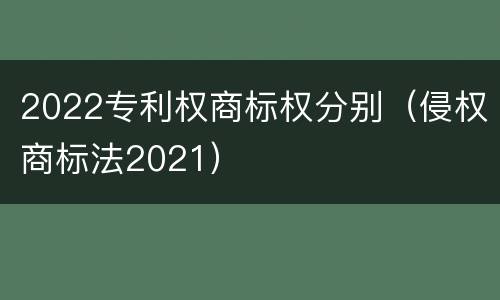 2022专利权商标权分别（侵权商标法2021）