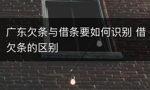 广东欠条与借条要如何识别 借欠条的区别
