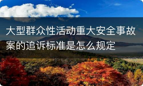 大型群众性活动重大安全事故案的追诉标准是怎么规定