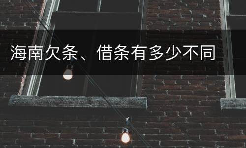 海南欠条、借条有多少不同