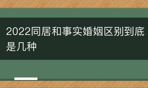 2022同居和事实婚姻区别到底是几种