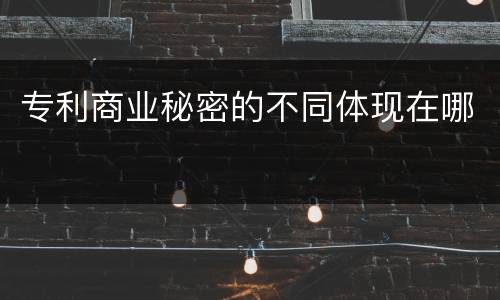 专利商业秘密的不同体现在哪