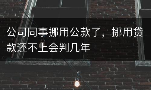 公司同事挪用公款了，挪用贷款还不上会判几年
