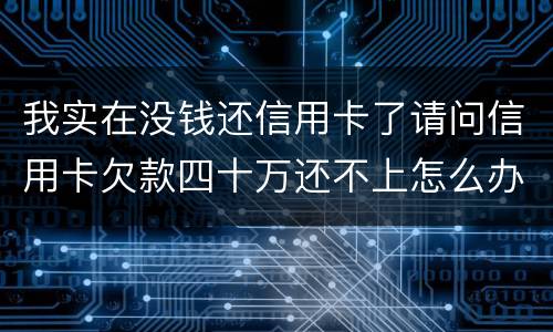 我实在没钱还信用卡了请问信用卡欠款四十万还不上怎么办