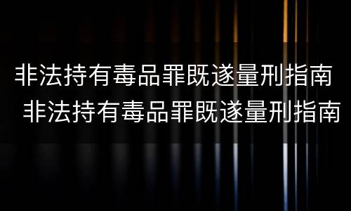 非法持有毒品罪既遂量刑指南 非法持有毒品罪既遂量刑指南最新
