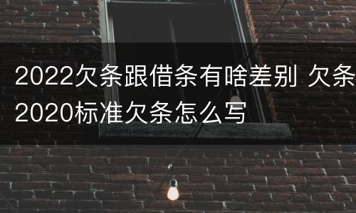 2022欠条跟借条有啥差别 欠条2020标准欠条怎么写