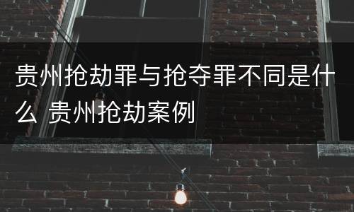 贵州抢劫罪与抢夺罪不同是什么 贵州抢劫案例