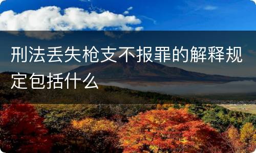 刑法丢失枪支不报罪的解释规定包括什么