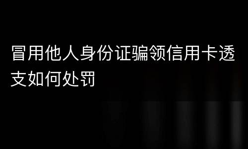 冒用他人身份证骗领信用卡透支如何处罚