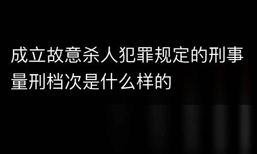 成立故意杀人犯罪规定的刑事量刑档次是什么样的
