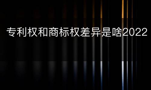 专利权和商标权差异是啥2022