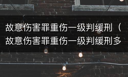 故意伤害罪重伤一级判缓刑（故意伤害罪重伤一级判缓刑多久）