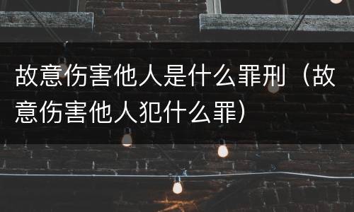 故意伤害他人是什么罪刑（故意伤害他人犯什么罪）