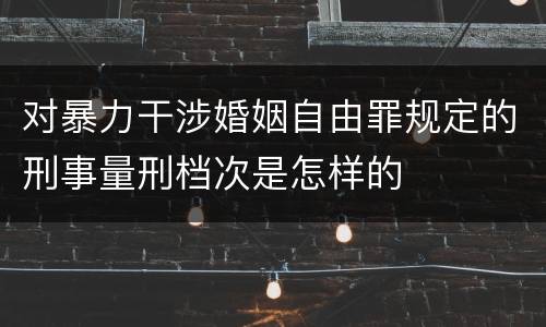 对暴力干涉婚姻自由罪规定的刑事量刑档次是怎样的