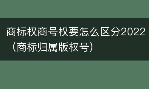 商标权商号权要怎么区分2022（商标归属版权号）