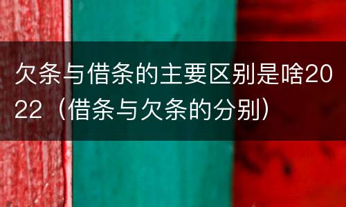 欠条与借条的主要区别是啥2022（借条与欠条的分别）