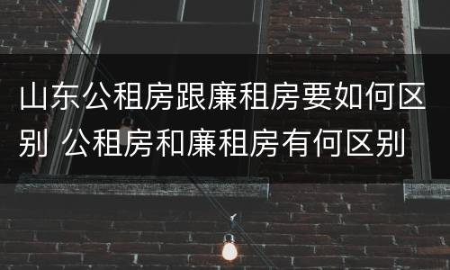 山东公租房跟廉租房要如何区别 公租房和廉租房有何区别