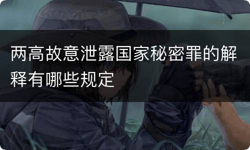 两高故意泄露国家秘密罪的解释有哪些规定