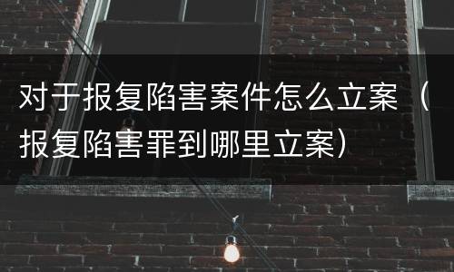 对于报复陷害案件怎么立案（报复陷害罪到哪里立案）
