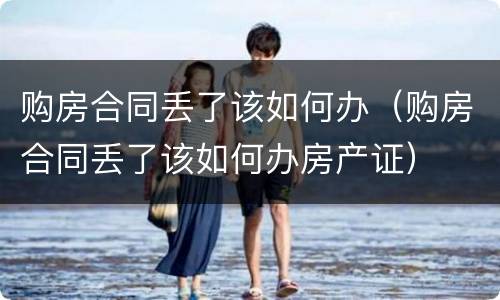 购房合同丢了该如何办（购房合同丢了该如何办房产证）