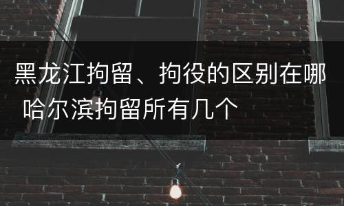 黑龙江拘留、拘役的区别在哪 哈尔滨拘留所有几个