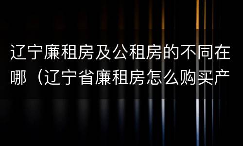 辽宁廉租房及公租房的不同在哪（辽宁省廉租房怎么购买产权）