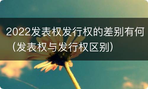 2022发表权发行权的差别有何（发表权与发行权区别）