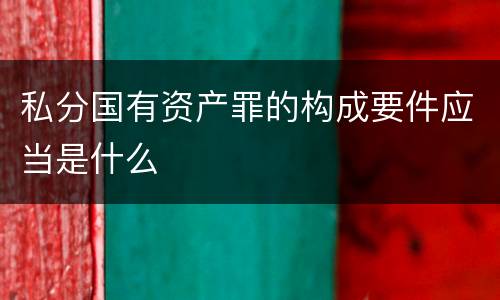 私分国有资产罪的构成要件应当是什么