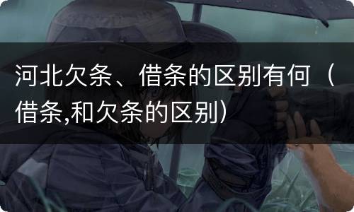 河北欠条、借条的区别有何（借条,和欠条的区别）