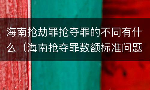 海南抢劫罪抢夺罪的不同有什么（海南抢夺罪数额标准问题的规定）