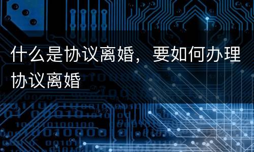 什么是协议离婚，要如何办理协议离婚