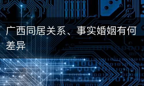 广西同居关系、事实婚姻有何差异