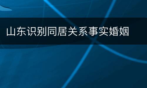 山东识别同居关系事实婚姻