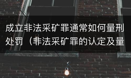 成立非法采矿罪通常如何量刑处罚（非法采矿罪的认定及量刑标准）