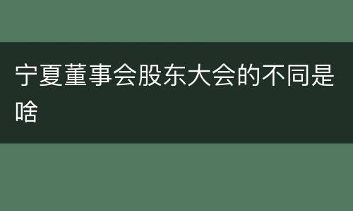 宁夏董事会股东大会的不同是啥