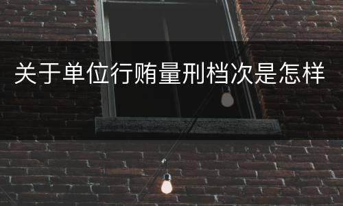 关于单位行贿量刑档次是怎样