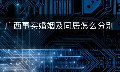 广西事实婚姻及同居怎么分别