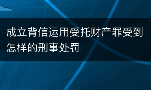 成立背信运用受托财产罪受到怎样的刑事处罚