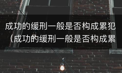 成功的缓刑一般是否构成累犯（成功的缓刑一般是否构成累犯案件）