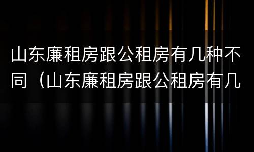山东廉租房跟公租房有几种不同（山东廉租房跟公租房有几种不同吗）