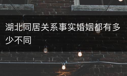 湖北同居关系事实婚姻都有多少不同
